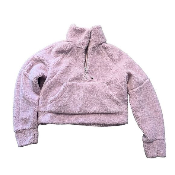 lululemon athletica Sweaters - Lululemon baby pink Sherpa quarter zip sweater size XS